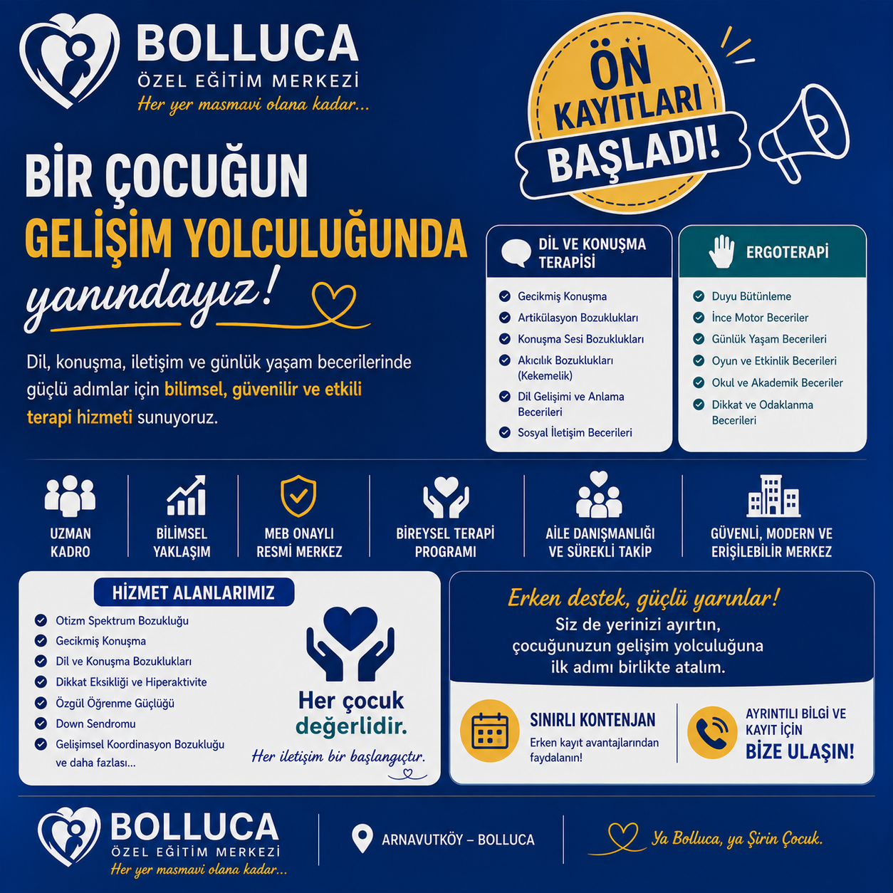 Bolluca Özel Eğitim Merkezi Ön Kayıtları Başladı