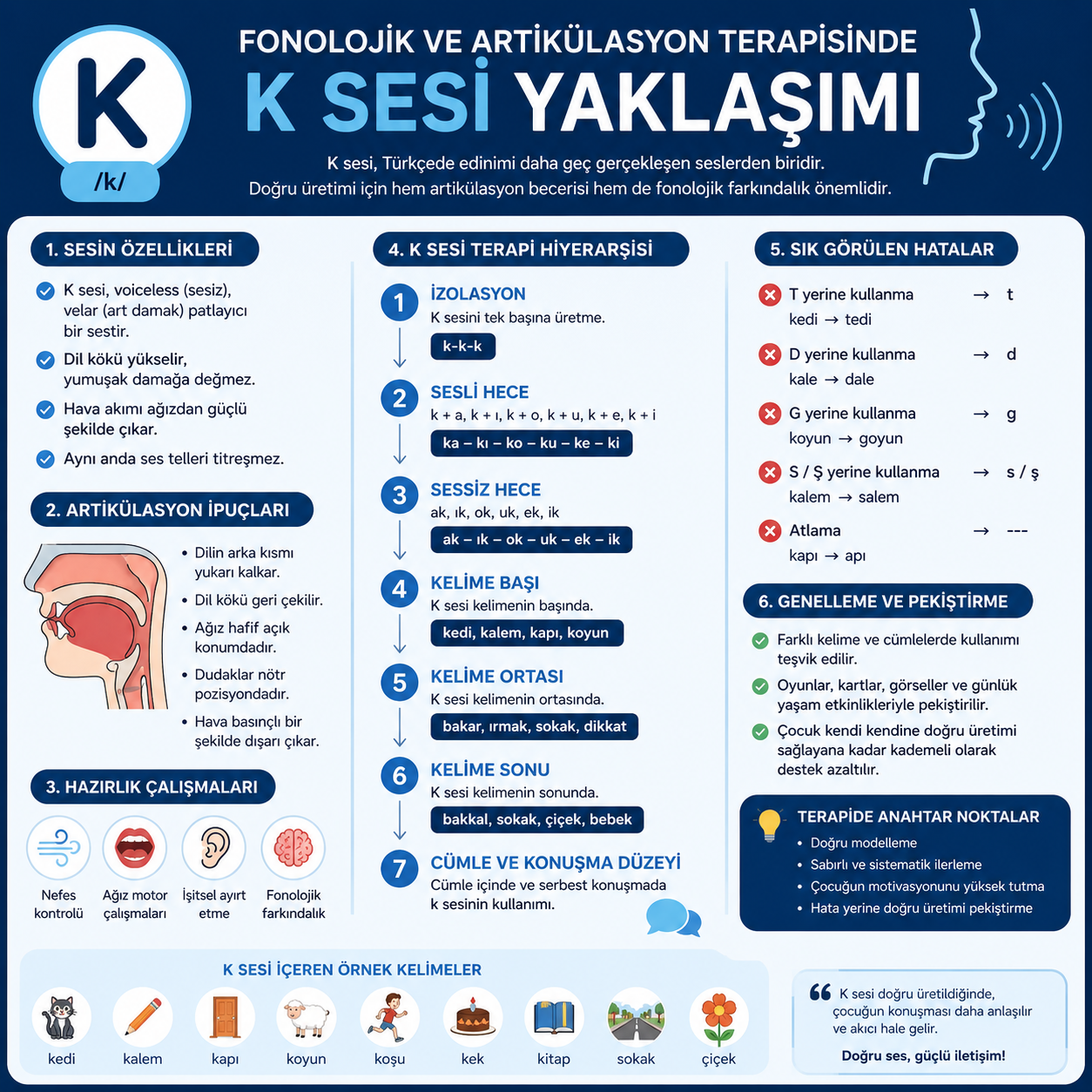 Fonolojik ve Artikülasyon Terapisinde K Sesi Yaklaşımı