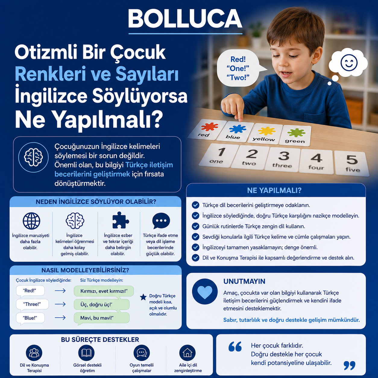Otizmli Bir Çocuk Renkleri ve Sayıları İngilizce Söylüyorsa Ne Yapılmalı?