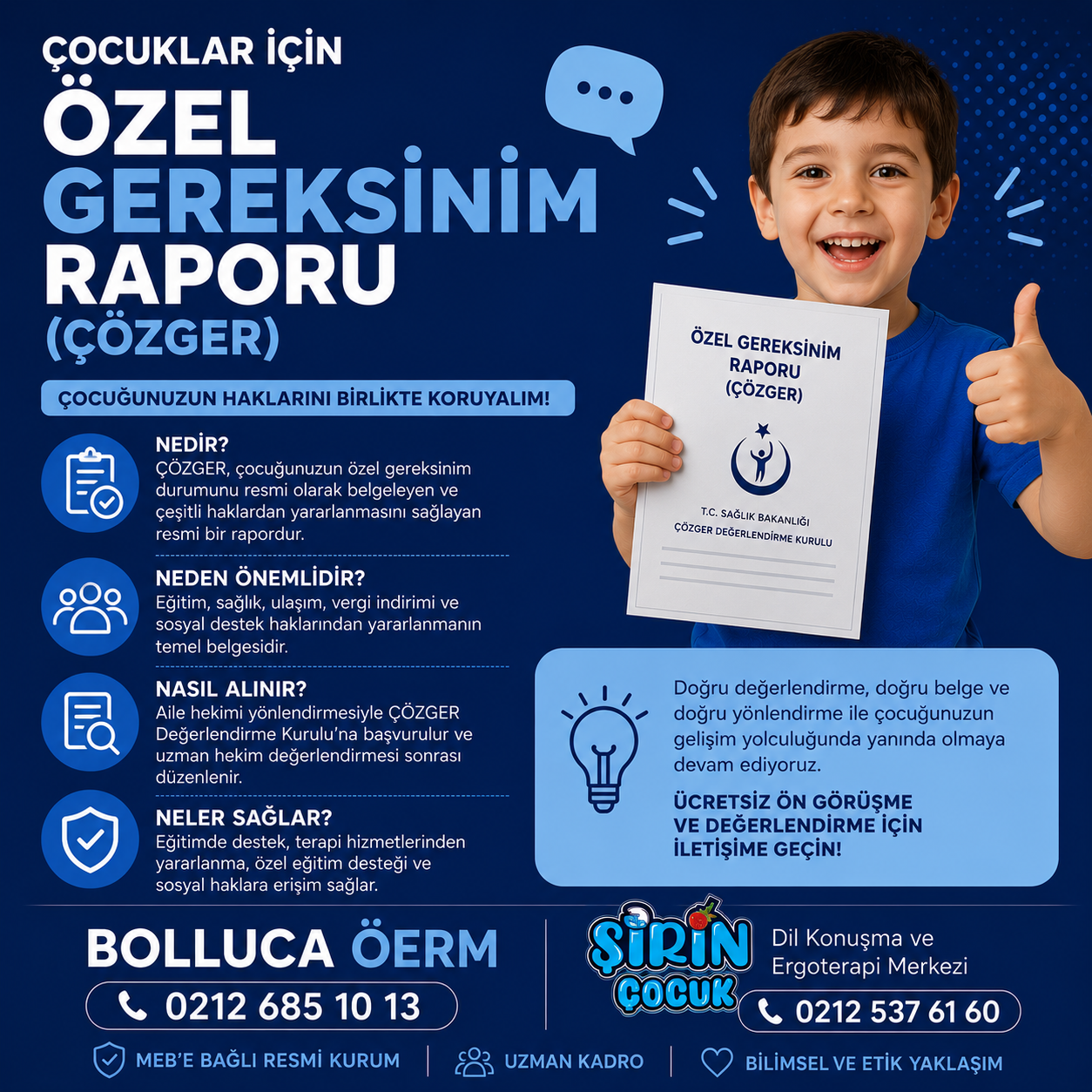 Çocuklar İçin Özel Gereksinim Raporu (ÇÖZGER) 